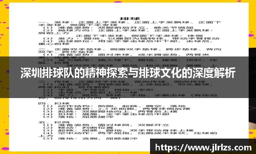 深圳排球队的精神探索与排球文化的深度解析